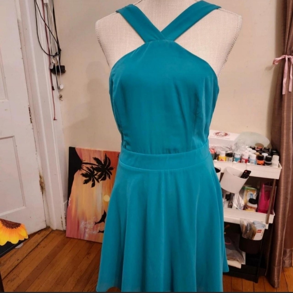 Charlotte Russe Turquoise Casual/party women's halter neck dress
